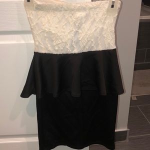 Strapless mini tight dress